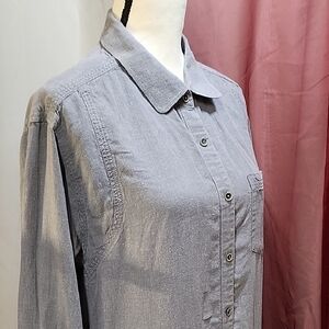 PrAna Women's Aster Tunic, Gravel, Button-Down Shirt, size Large